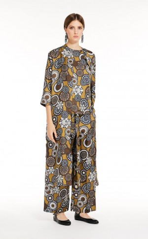 Portki Max Mara Fluid Printed Silk Mango | MMR593817