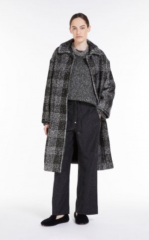 Portki Max Mara Patterned Wełna Joggers Czarne | MMR593820