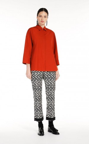 Portki Max Mara Printed Satin Jasny | MMR593769