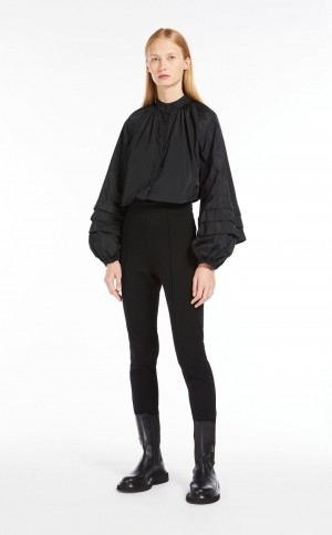 Portki Max Mara Stretch Jersey Leggings Czarne | MMR593800