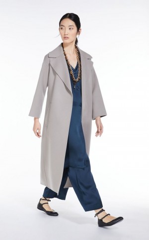 Portki Max Mara Viscose-blend Satin Granatowe | MMR593782