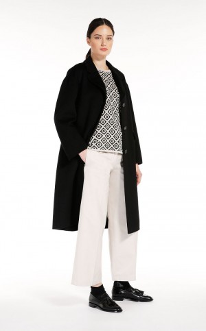 Portki Max Mara Washed Gabardine Białe | MMR593758