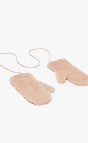 Rękawiczki Max Mara Mittens In Teddy Fabric Różowe | MMR594228
