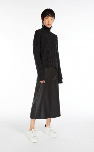 Spódnice Max Mara Coated Jersey Czarne | MMR593695