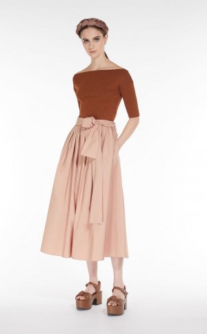 Spódnice Max Mara Full In Taffeta Koralowe | MMR593727