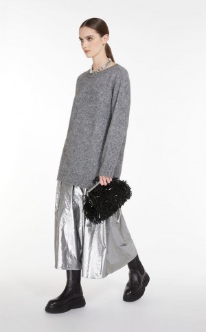 Spódnice Max Mara Full In Taffeta Srebrne | MMR593729