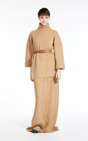 Spódnice Max Mara Long Crepon Brązowe | MMR593693