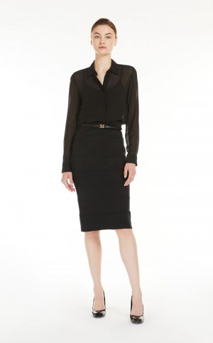 Spódnice Max Mara Midi In Stretch Jersey Czarne | MMR593709
