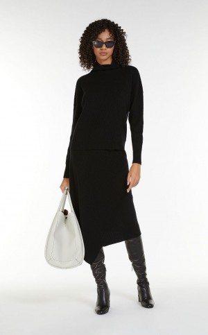 Spódnice Max Mara Wełna And Cashmere Yarn Czarne | MMR593694