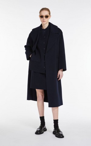 Spódnice Max Mara Wełna Bodycon Granatowe | MMR593699
