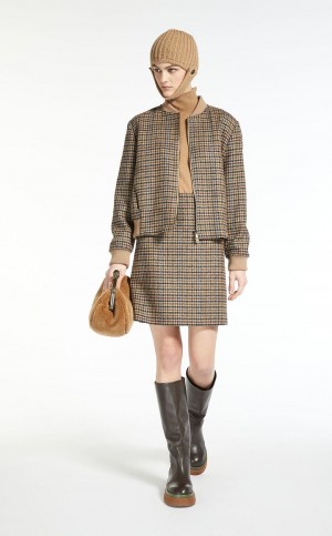 Spódnice Max Mara Wełna Brązowe | MMR593734