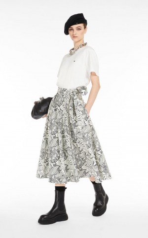 Spódnice Max Mara Wrap In Printed Faille Czarne | MMR593723