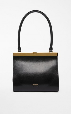 Sportmax Bag Max Mara Medium Skórzane Lizzie Czarne | MMR594182