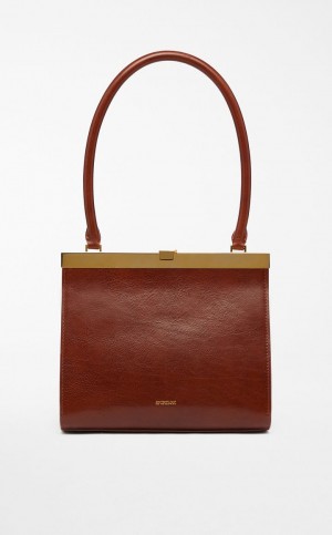 Sportmax Bag Max Mara Medium Skórzane Lizzie Brązowe | MMR594183