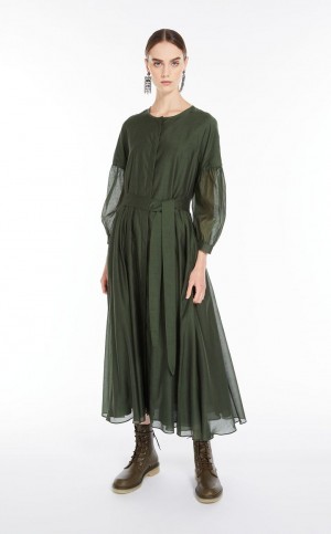 Sukienka Max Mara Bawełniane And Silk Voile Ciemny | MMR593369