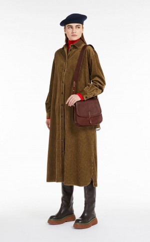 Sukienka Max Mara Bawełniane Velvet Ciemny | MMR593348