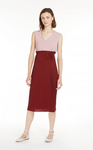 Sukienka Max Mara Belted Sheath In Jersey Fabric Fuksja | MMR593296