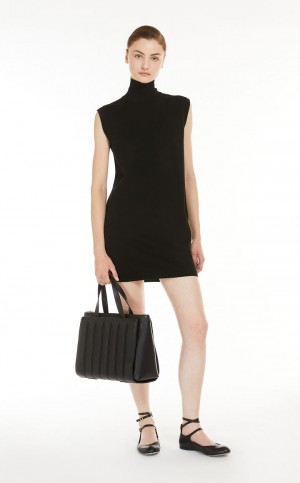 Sukienka Max Mara Bez Rękawów Wełna Czarne | MMR593319