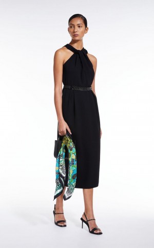 Sukienka Max Mara Cady With Pleats Czarne | MMR593389