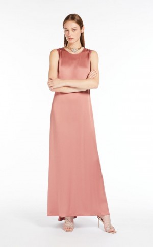 Sukienka Max Mara Crepe Envers Satin Różowe | MMR593337