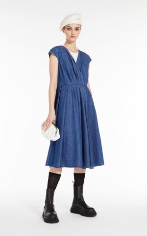 Sukienka Max Mara Denim Wrap Granatowe | MMR593391
