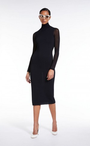 Sukienka Max Mara Fitted In Stretch Viscose Czarne | MMR593313