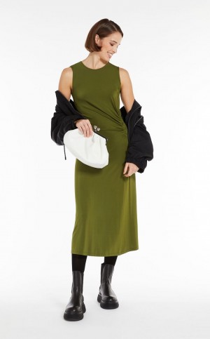 Sukienka Max Mara Flared In Crepe Jersey Zielone | MMR593292