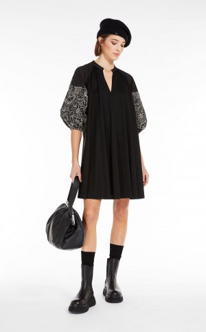 Sukienka Max Mara Krótkie In Jersey Czarne | MMR593335