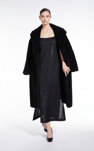 Sukienka Max Mara Long Sequined Czarne | MMR593368