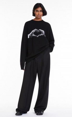 Sukienka Max Mara Oversized Cashmere Czarne | MMR593344