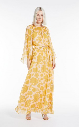 Sukienka Max Mara Printed Georgette Mango | MMR593381
