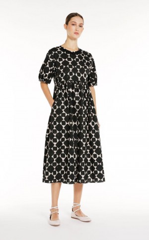 Sukienka Max Mara Printed Poplin Ciemny Zielone | MMR593399