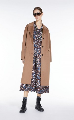 Sukienka Max Mara Printed Poplin Granatowe | MMR593308
