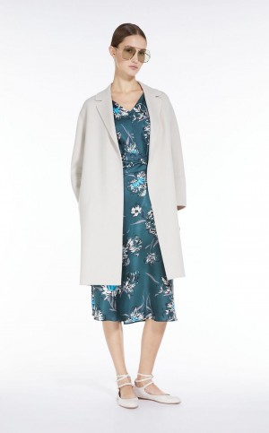 Sukienka Max Mara Printed Silk Zielone | MMR593356