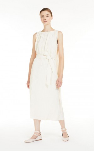 Sukienka Max Mara Stretch Jersey Tunic Białe | MMR593310