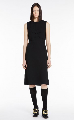 Sukienka Max Mara Sukienki With Intarsia And Cut-out On The Back Czarne | MMR593291