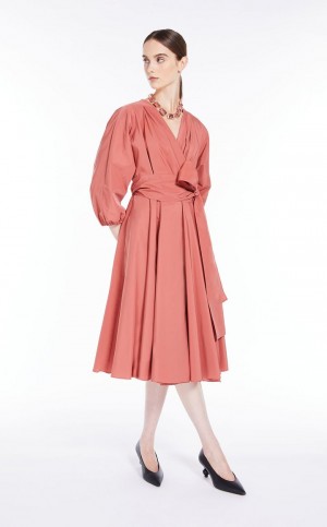 Sukienka Max Mara Taffeta Wrap Różowe | MMR593364