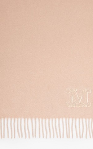 Szaliki Max Mara Cashmere Stole With Embroidery Różowe | MMR594269