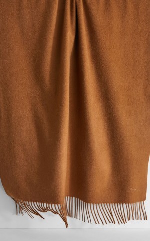 Szaliki Max Mara Cashmere Stole With Embroidery Brązowe | MMR594273