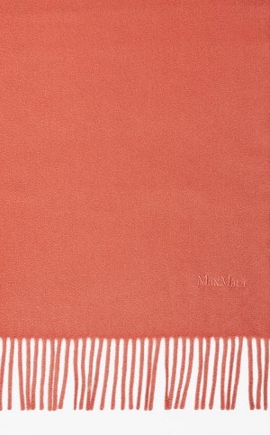Szaliki Max Mara Cashmere Stole With Embroidery Różowe | MMR594275
