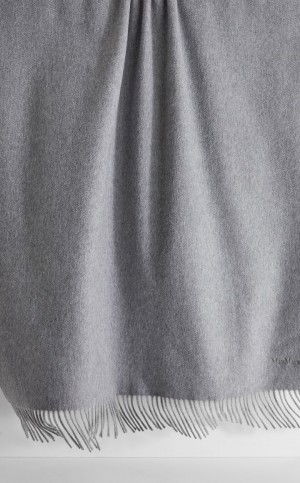 Szaliki Max Mara Cashmere Stole With Embroidery Głęboka Szare | MMR594278