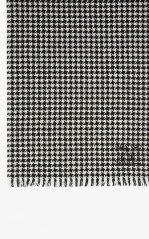 Szaliki Max Mara Houndstooth Cashmere Scarf Czarne | MMR594267