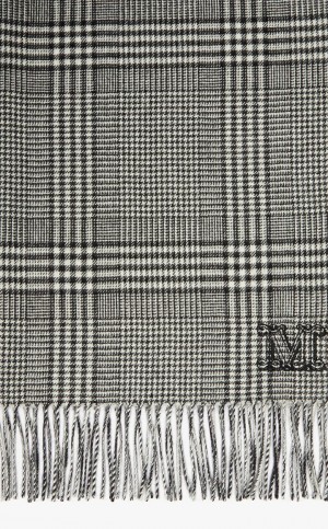 Szaliki Max Mara Jacquard Baby Alpaca Stole With Embroidery Czarne | MMR594286