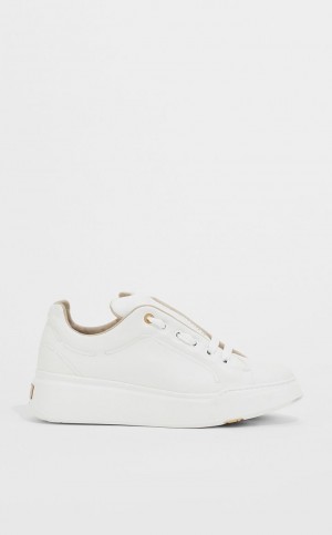Trampki Max Mara Skórzane Białe | MMR594216