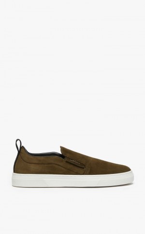 Trampki Max Mara Zamszowe Slip-ons Ciemny Zielone | MMR594207