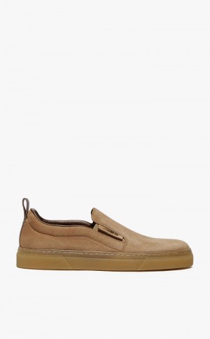 Trampki Max Mara Zamszowe Slip-ons Musztardowe | MMR594214