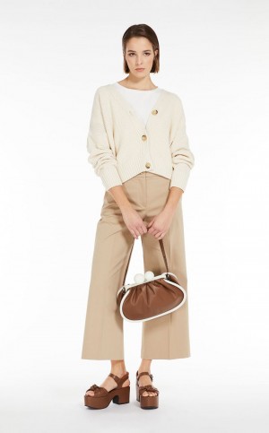 T-shirt Max Mara Basic Jersey Białe | MMR593673