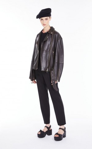 T-shirt Max Mara Basic Jersey Czarne | MMR593667