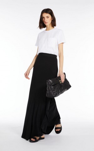 T-shirt Max Mara Bawełniane With Pocket Białe | MMR593638