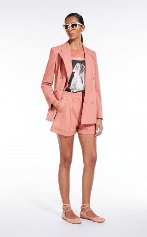T-shirt Max Mara Bawełniane With Wegman Print Różowe | MMR593660